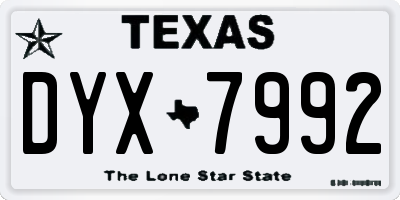 TX license plate DYX7992