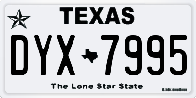 TX license plate DYX7995
