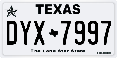 TX license plate DYX7997