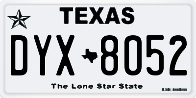 TX license plate DYX8052
