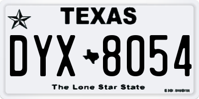 TX license plate DYX8054