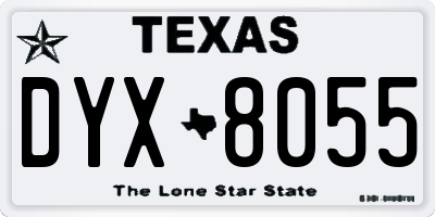 TX license plate DYX8055