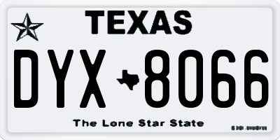TX license plate DYX8066