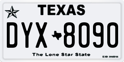 TX license plate DYX8090