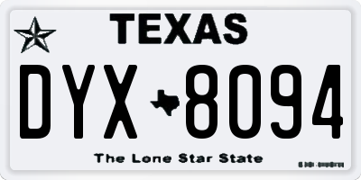 TX license plate DYX8094