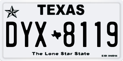 TX license plate DYX8119