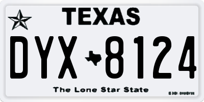 TX license plate DYX8124