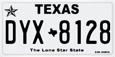 TX license plate DYX8128