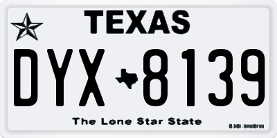 TX license plate DYX8139