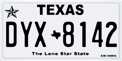 TX license plate DYX8142