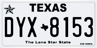 TX license plate DYX8153