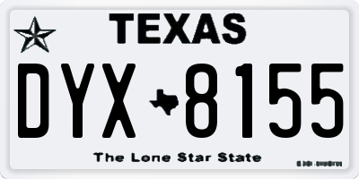TX license plate DYX8155