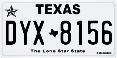 TX license plate DYX8156
