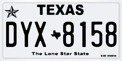 TX license plate DYX8158