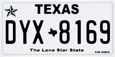 TX license plate DYX8169