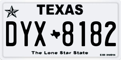 TX license plate DYX8182