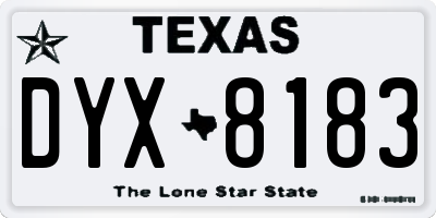 TX license plate DYX8183