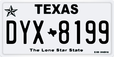 TX license plate DYX8199