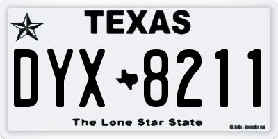 TX license plate DYX8211
