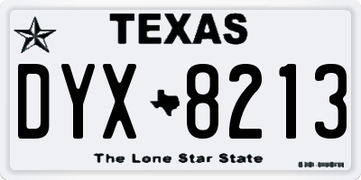 TX license plate DYX8213