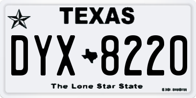 TX license plate DYX8220