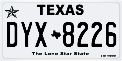 TX license plate DYX8226