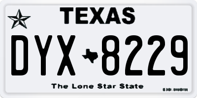 TX license plate DYX8229