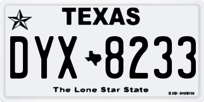 TX license plate DYX8233