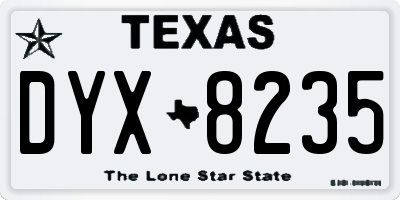 TX license plate DYX8235