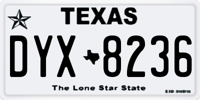 TX license plate DYX8236
