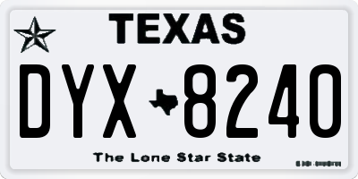 TX license plate DYX8240