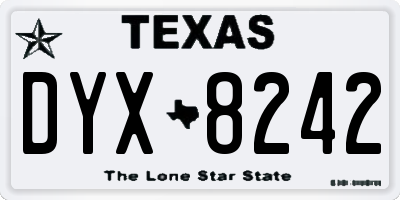TX license plate DYX8242