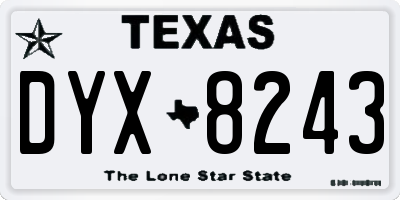 TX license plate DYX8243
