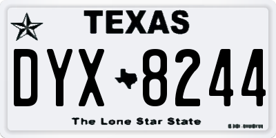 TX license plate DYX8244