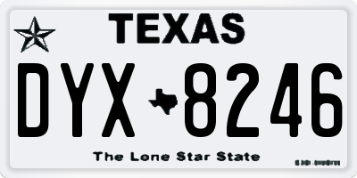 TX license plate DYX8246