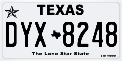 TX license plate DYX8248