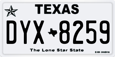 TX license plate DYX8259