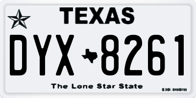 TX license plate DYX8261