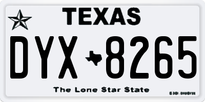 TX license plate DYX8265