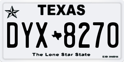 TX license plate DYX8270