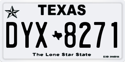 TX license plate DYX8271