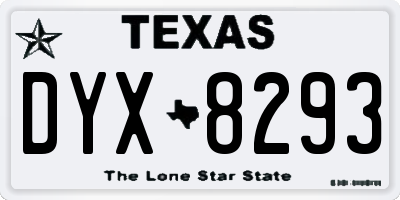 TX license plate DYX8293
