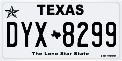 TX license plate DYX8299