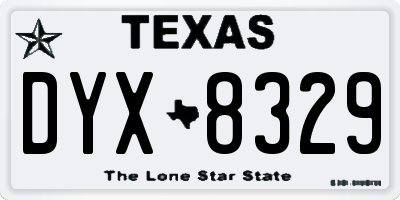 TX license plate DYX8329
