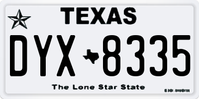 TX license plate DYX8335