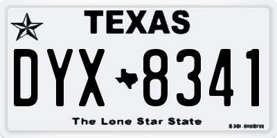 TX license plate DYX8341