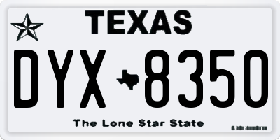 TX license plate DYX8350