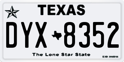 TX license plate DYX8352