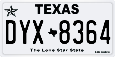 TX license plate DYX8364