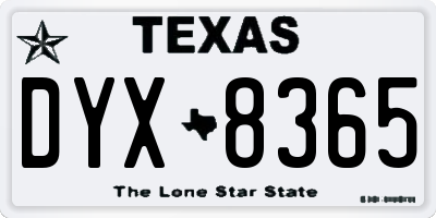 TX license plate DYX8365